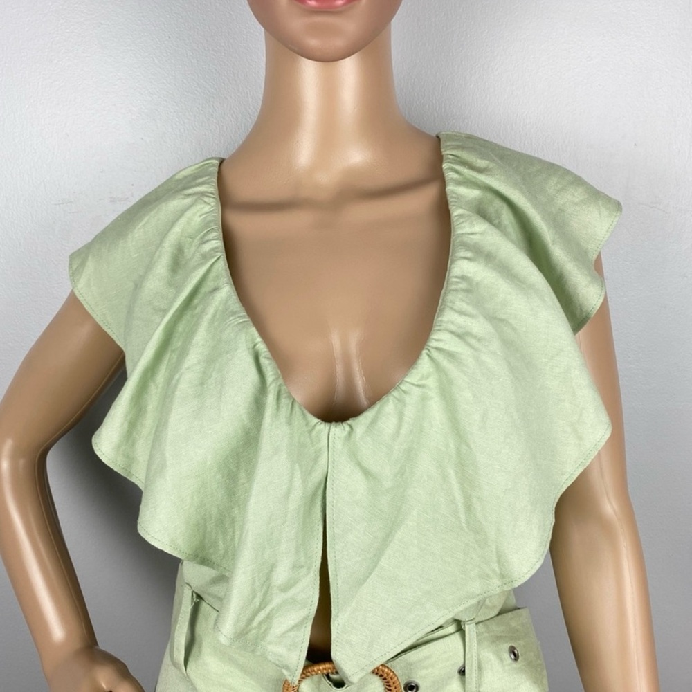 NEW TOPSHOP GREEN V-NECK ROMPER - Picture 3 of 9